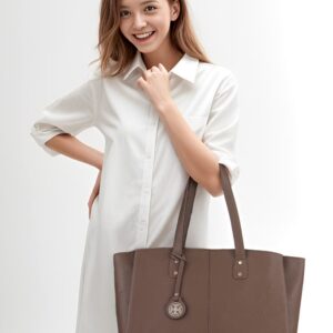 womens brown multi compartment shoulder bag